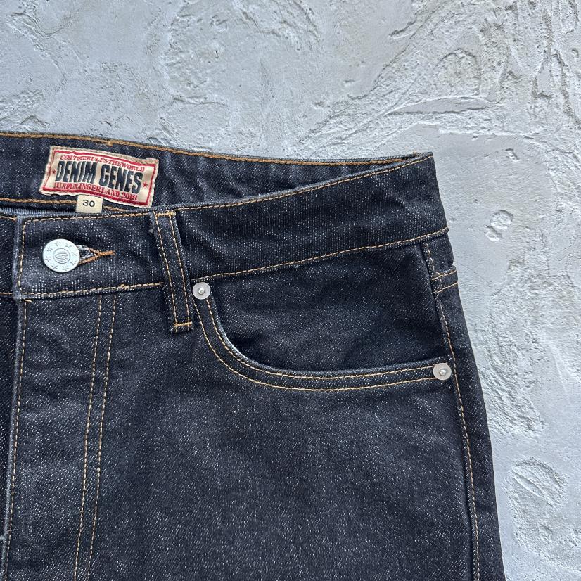 DUAL STRIPE BAGGY JEANS-black