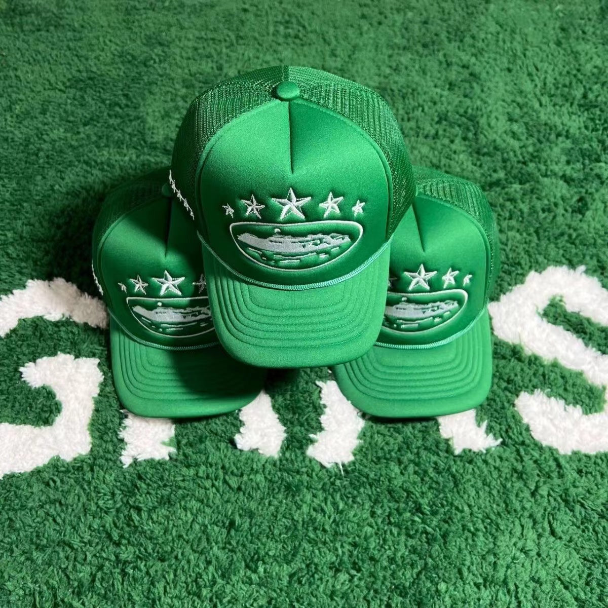 5 star embroidery trucker cap