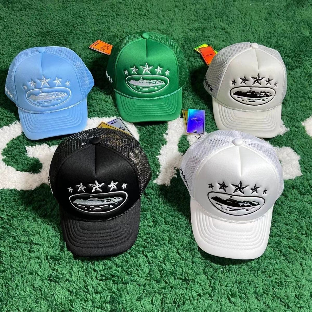 5 star embroidery trucker cap
