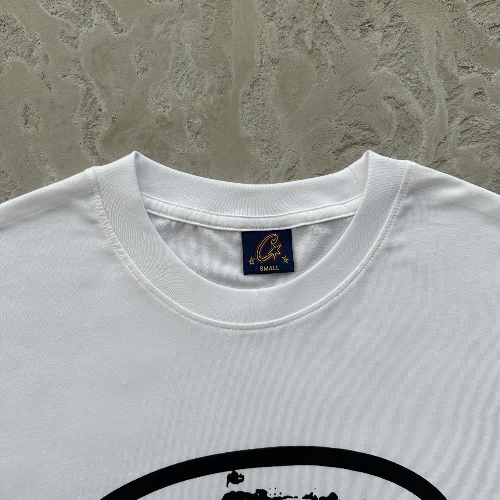 flying man statue tee