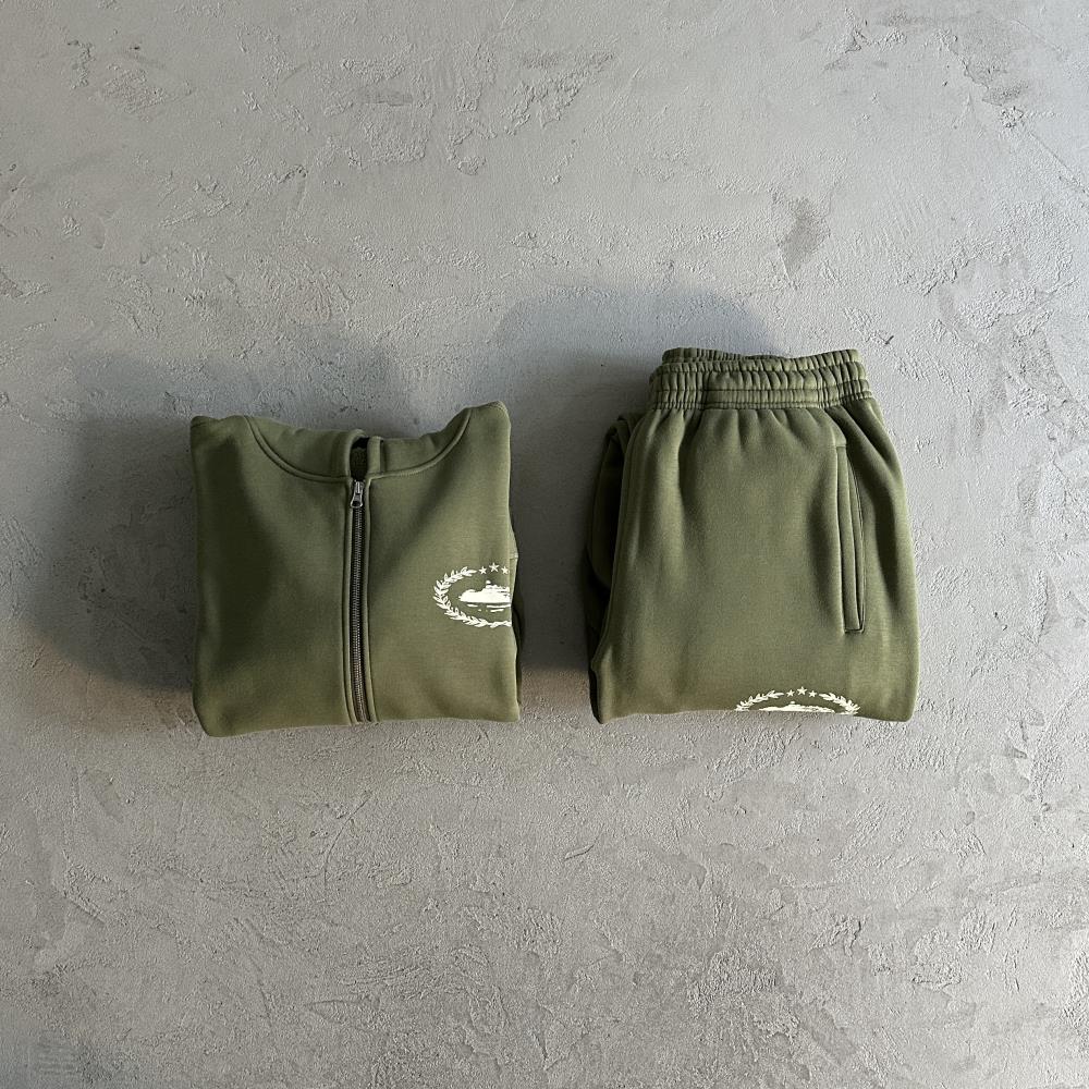 superior royale zip set-Army green
