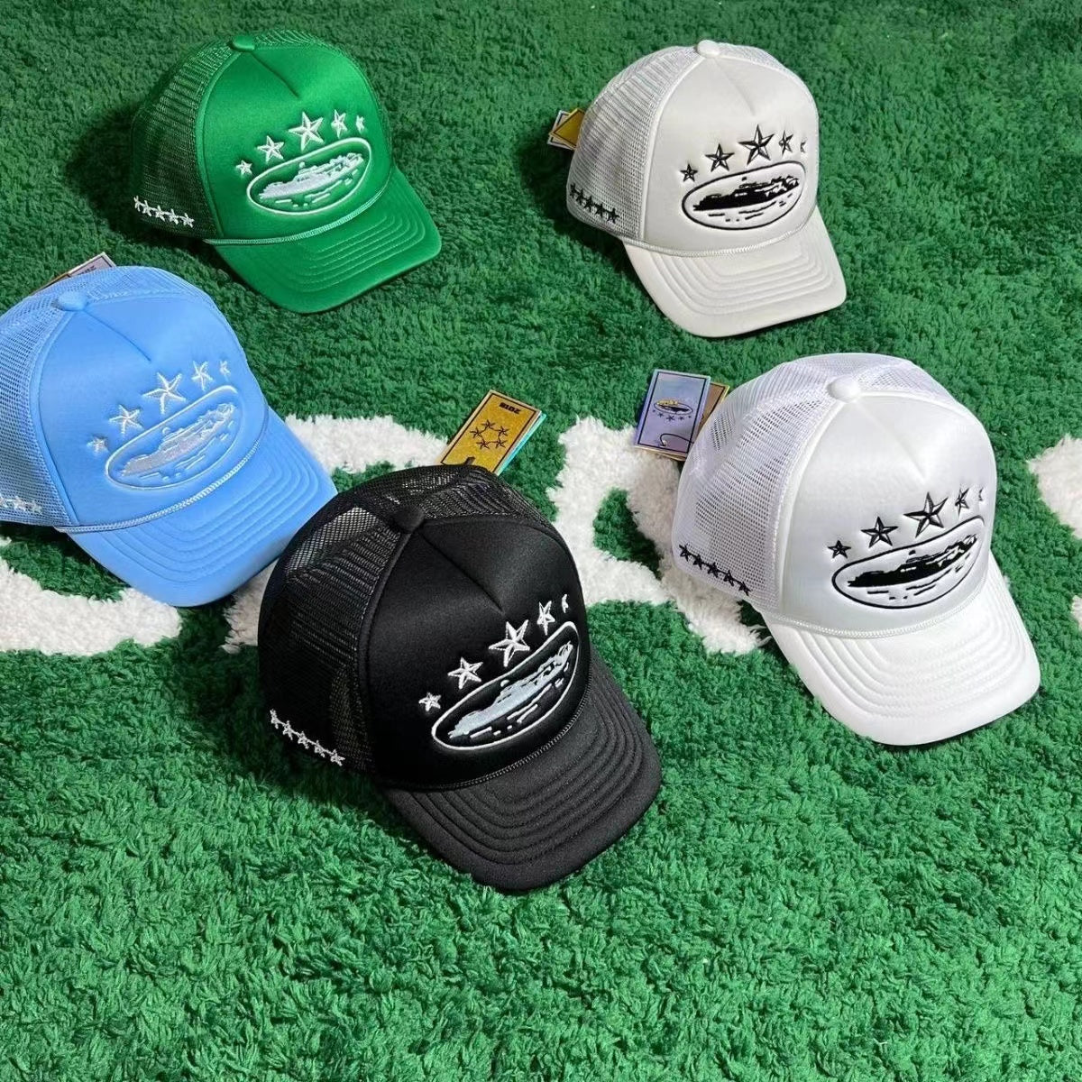 5 star embroidery trucker cap