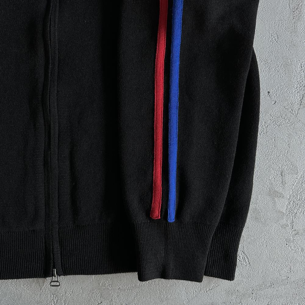 Knit zip up fleece- Black