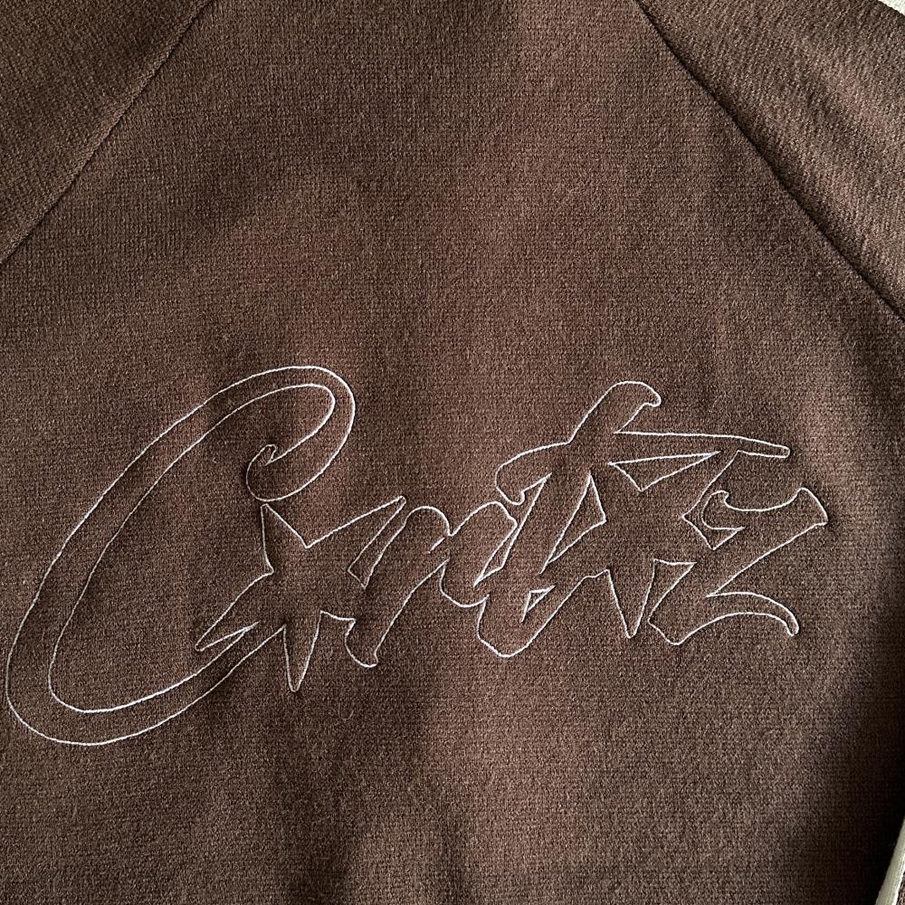 Knit zip up fleece-brown
