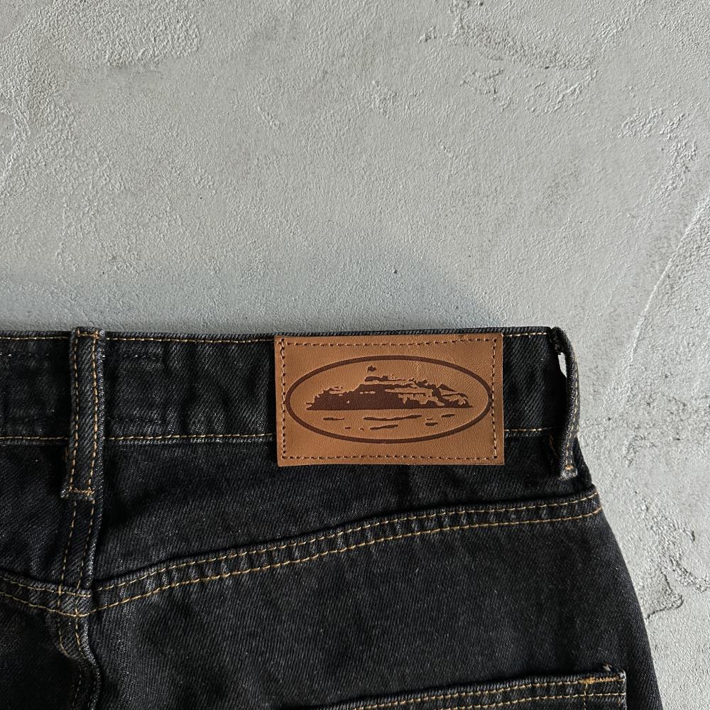 CR island baggy jeans-black
