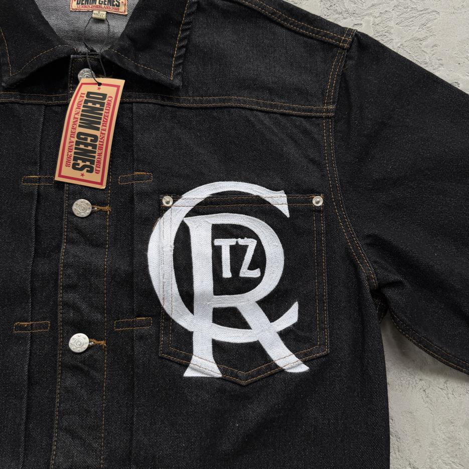 Crest Chainstitch Denim Jacket -Washed Black