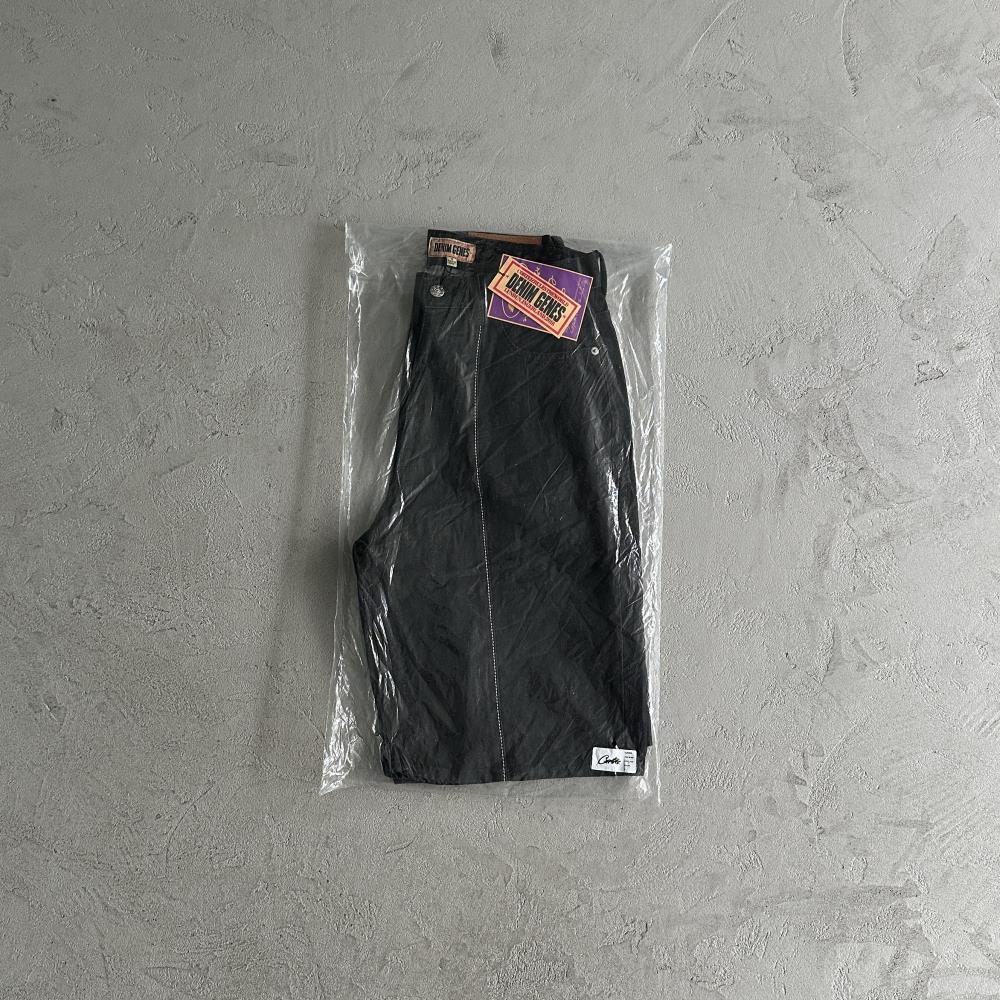 denim shorts jeans-black