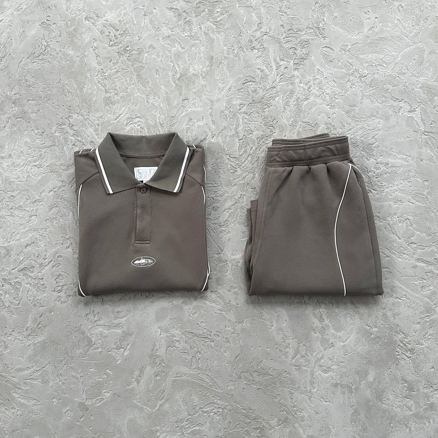 island pique polo set -grey