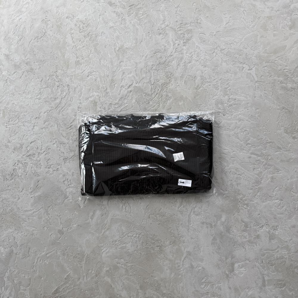 Crochet Applique Knit Crew- Triple Black