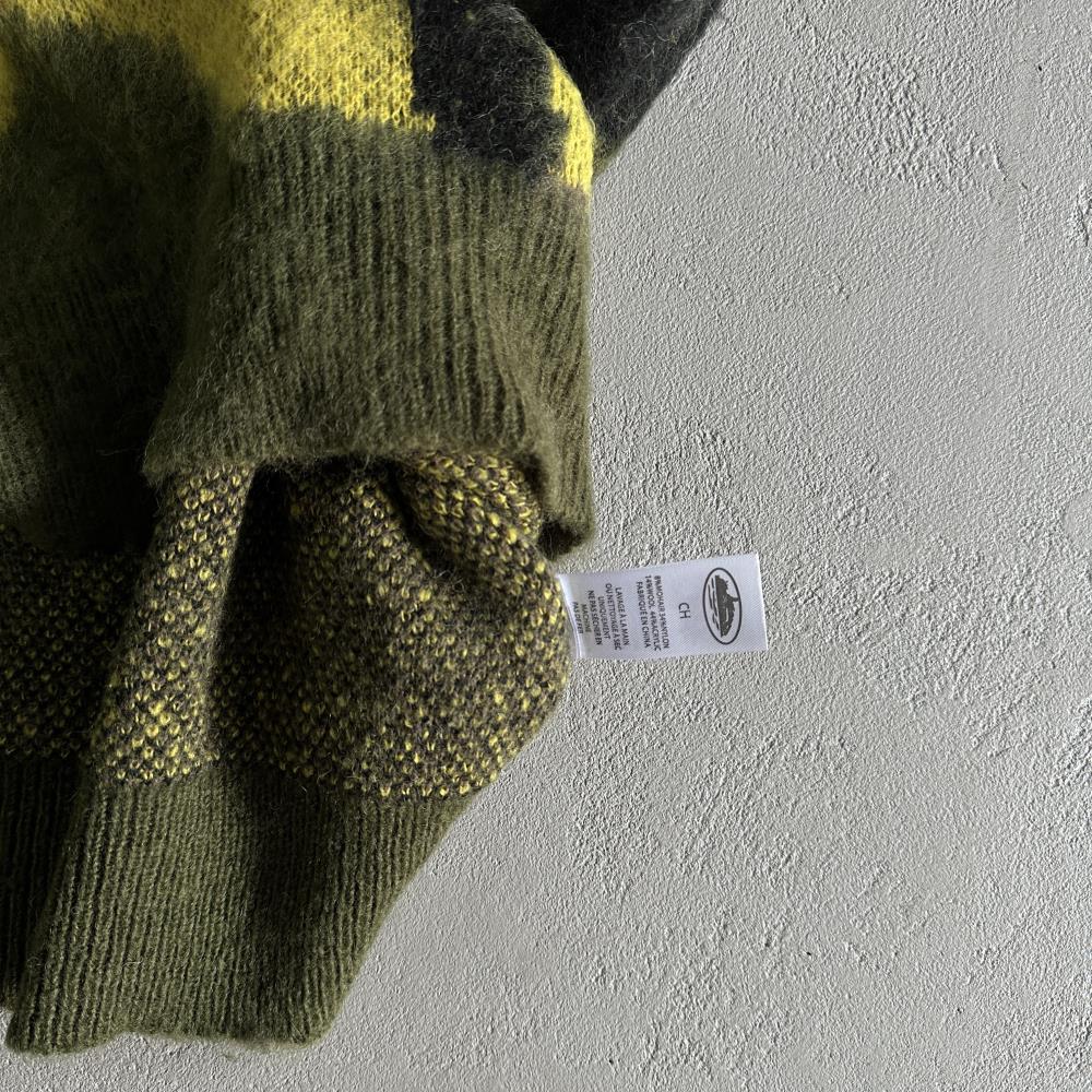 Mohair Knit Green Yellow Brown Camo Sweater Vest