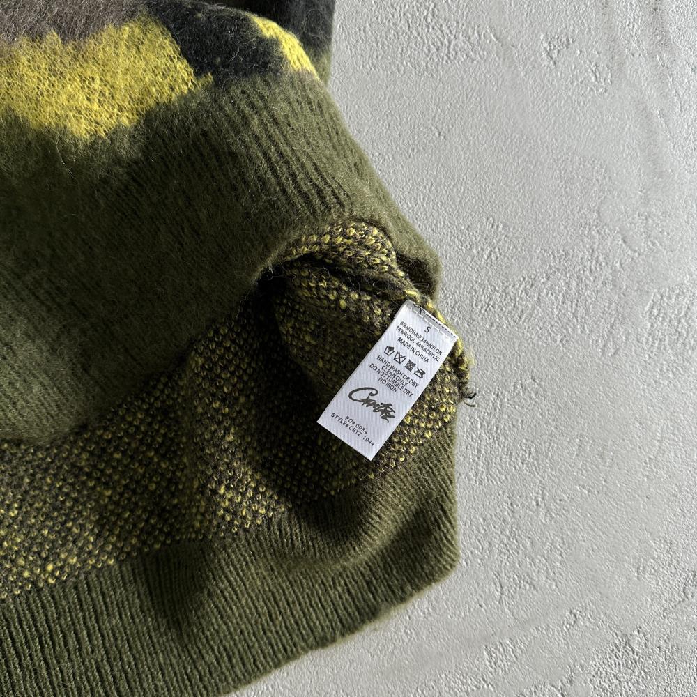Mohair Knit Green Yellow Brown Camo Sweater Vest