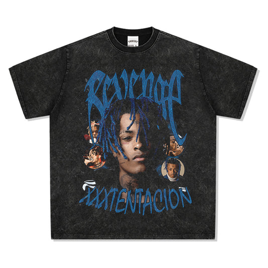 XXXTentacion Vintage American Hip-Hop Rap Printed Short Sleeve T-Shirt