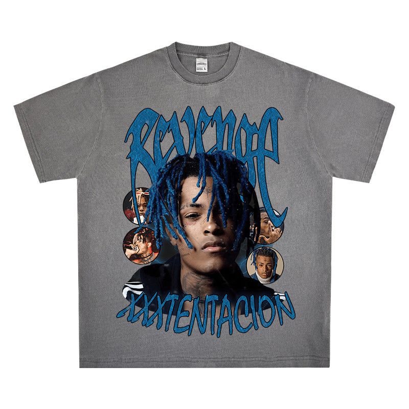 XXXTentacion Vintage American Hip-Hop Rap Printed Short Sleeve T-Shirt