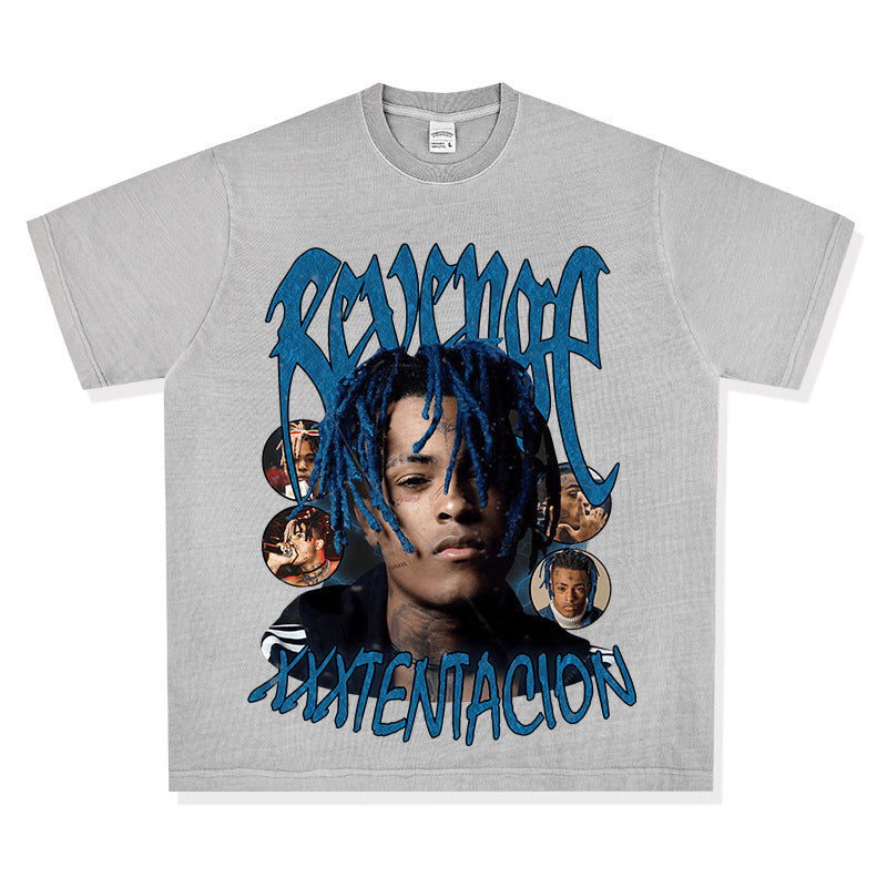 XXXTentacion Vintage American Hip-Hop Rap Printed Short Sleeve T-Shirt