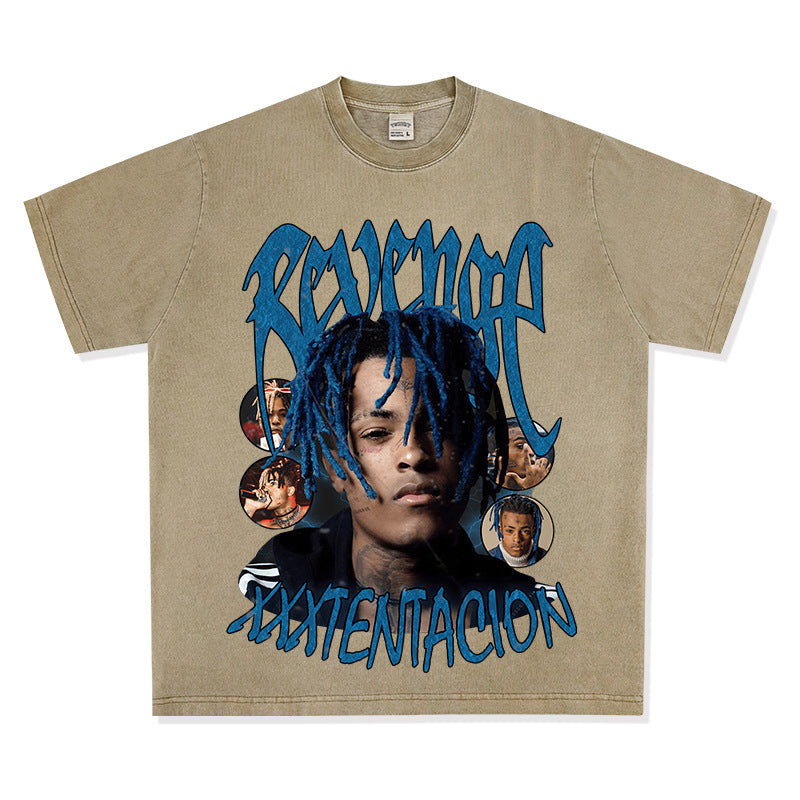 XXXTentacion Vintage American Hip-Hop Rap Printed Short Sleeve T-Shirt