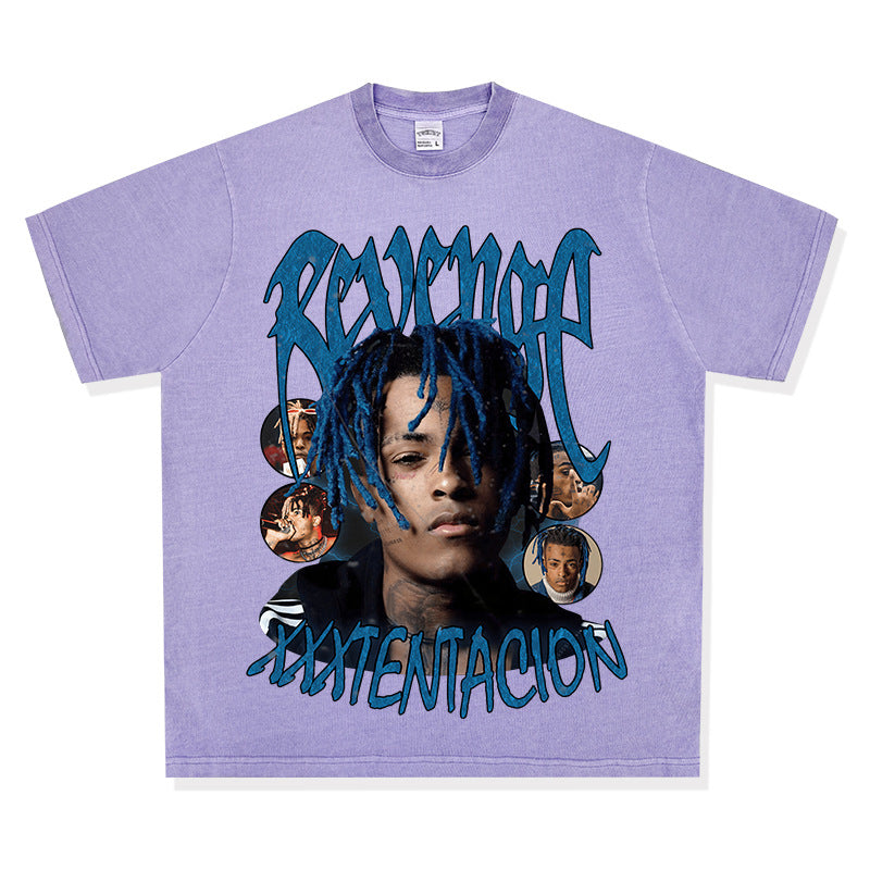 XXXTentacion Vintage American Hip-Hop Rap Printed Short Sleeve T-Shirt
