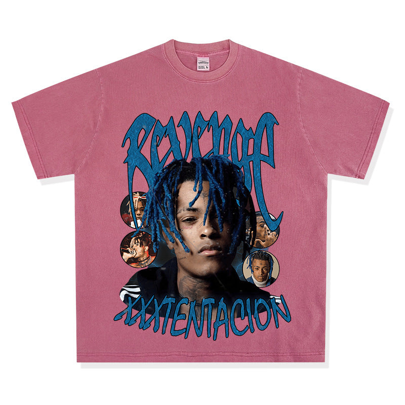 XXXTentacion Vintage American Hip-Hop Rap Printed Short Sleeve T-Shirt