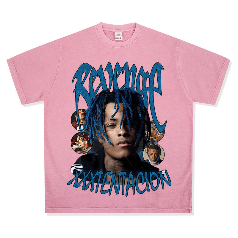XXXTentacion Vintage American Hip-Hop Rap Printed Short Sleeve T-Shirt