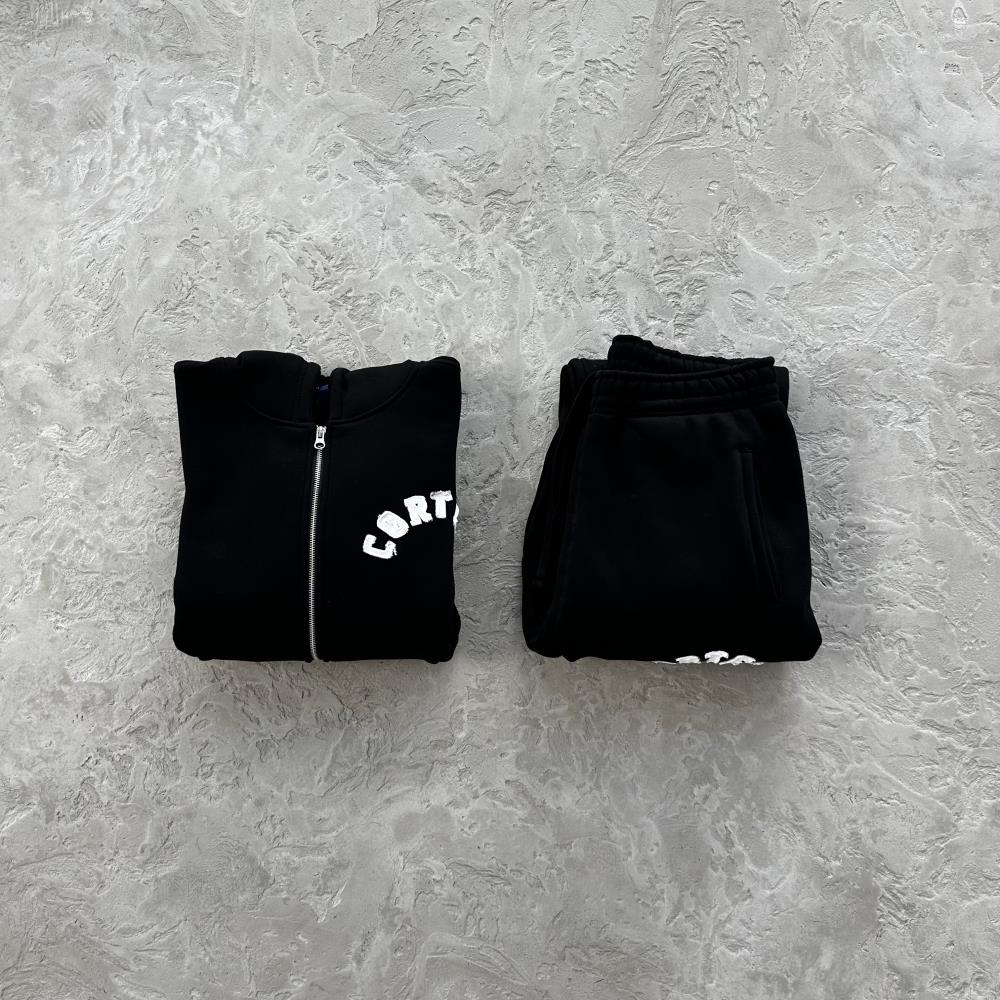 college arch open hem set-black