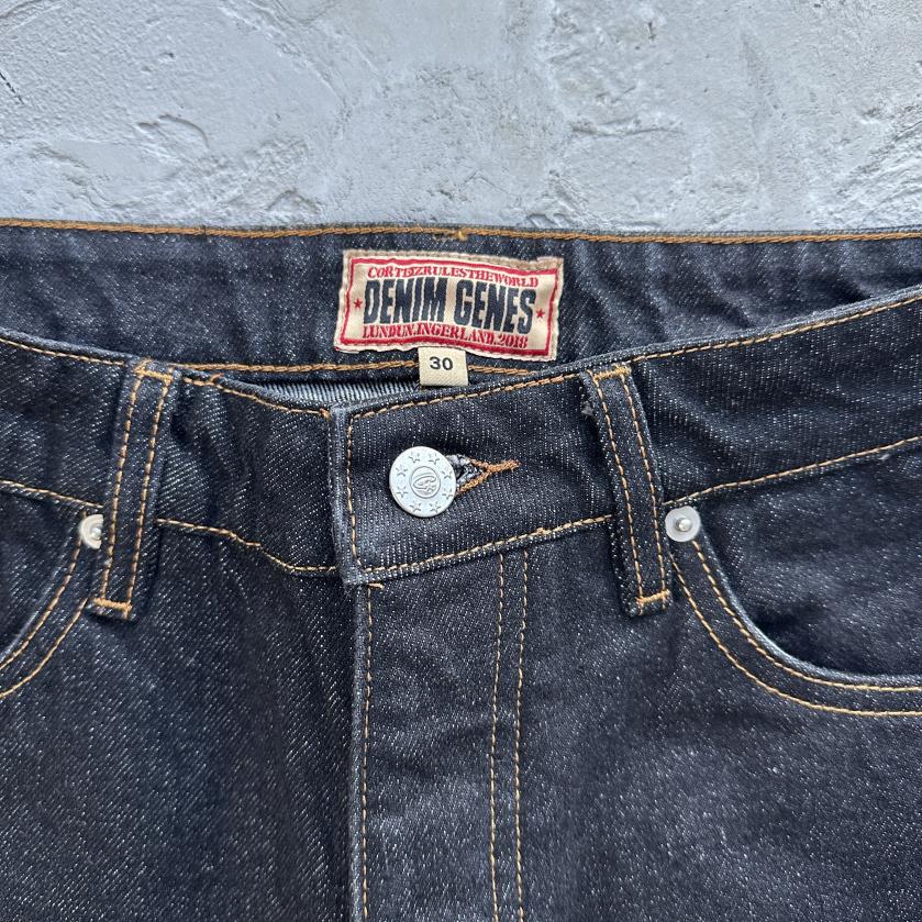 DUAL STRIPE BAGGY JEANS-black