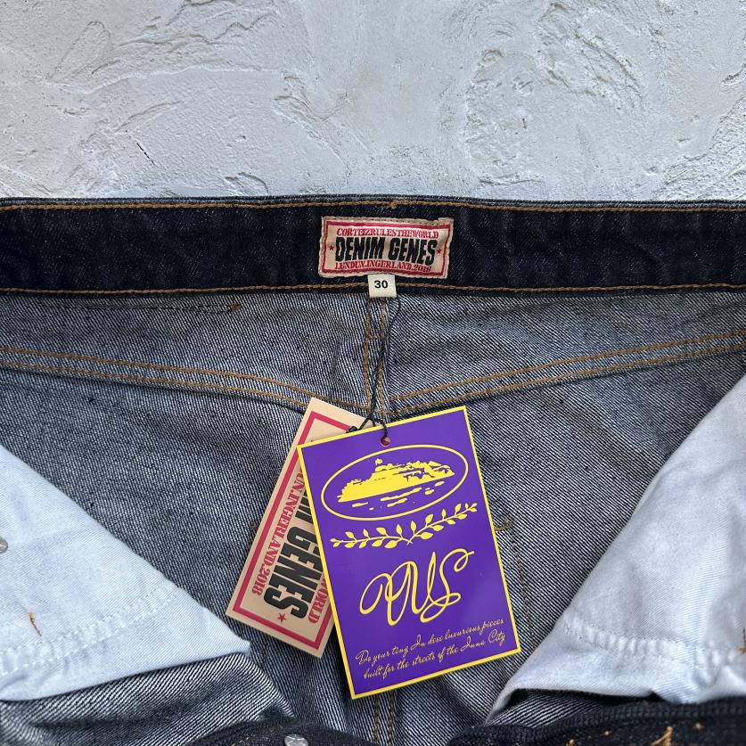 DUAL STRIPE BAGGY JEANS-black