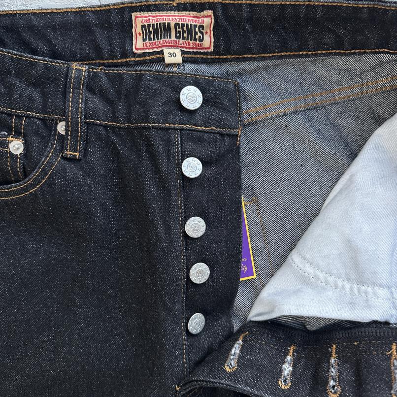 DUAL STRIPE BAGGY JEANS-black