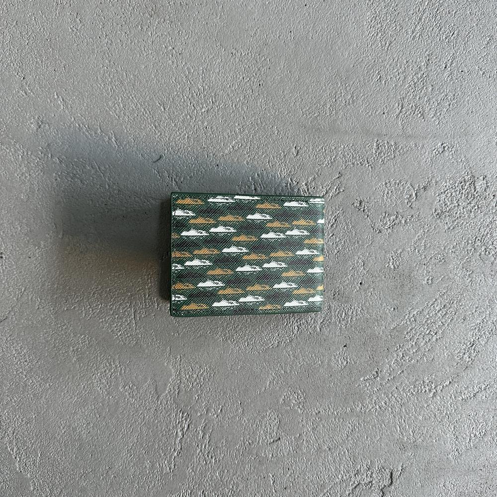 100% genuine leather card holder-green