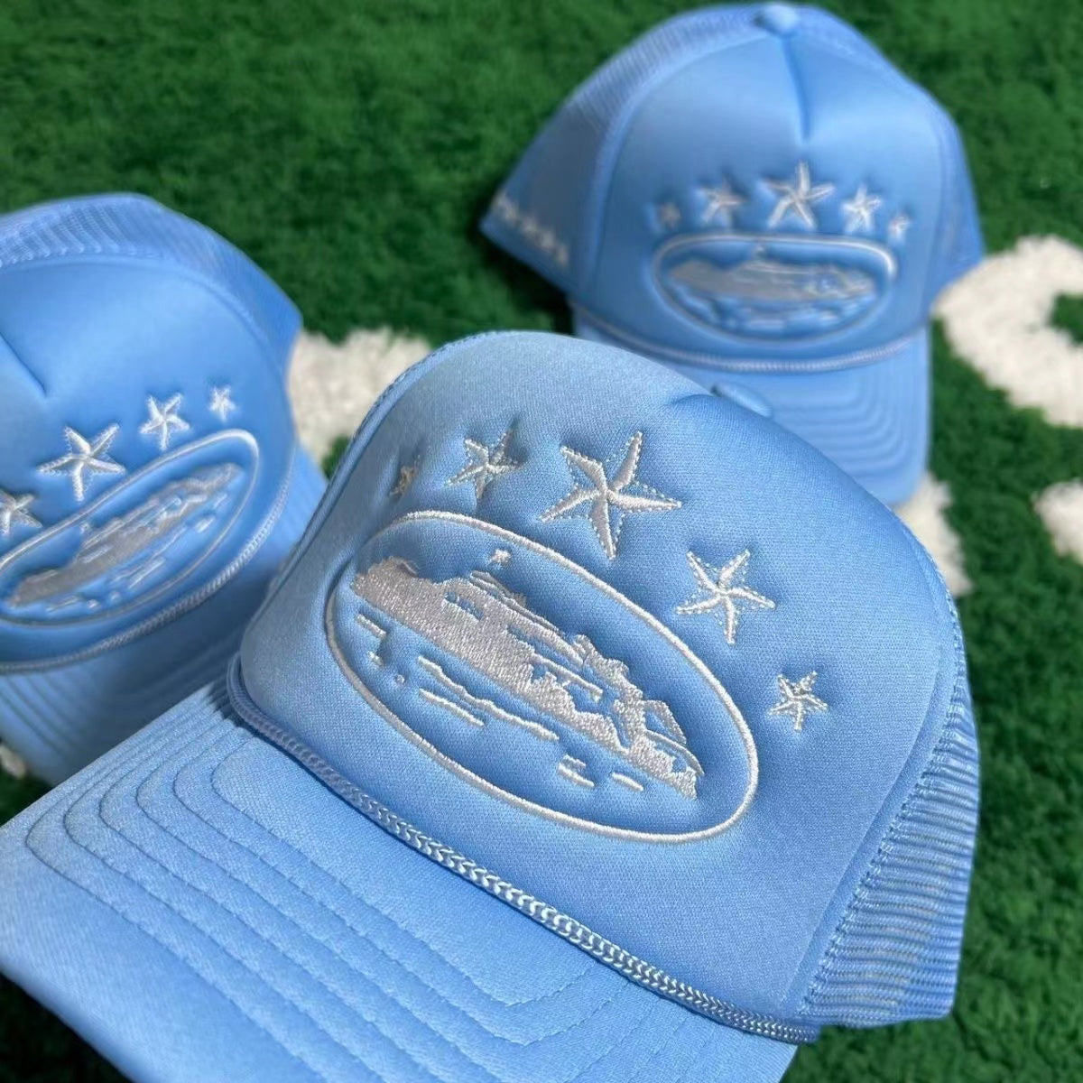 5 star embroidery trucker cap