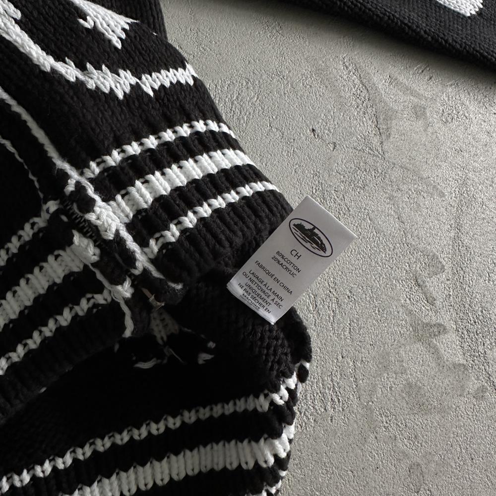 heavy knit jacquard sweater black