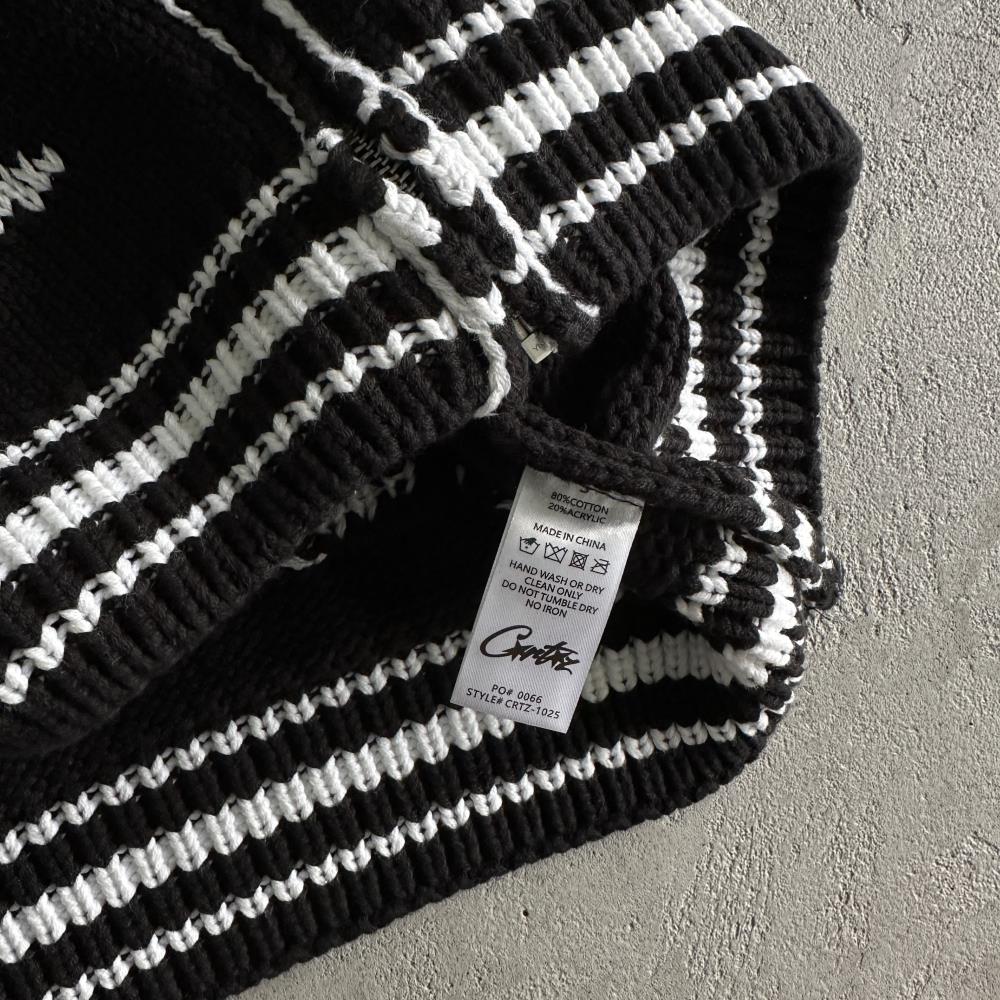 heavy knit jacquard sweater black