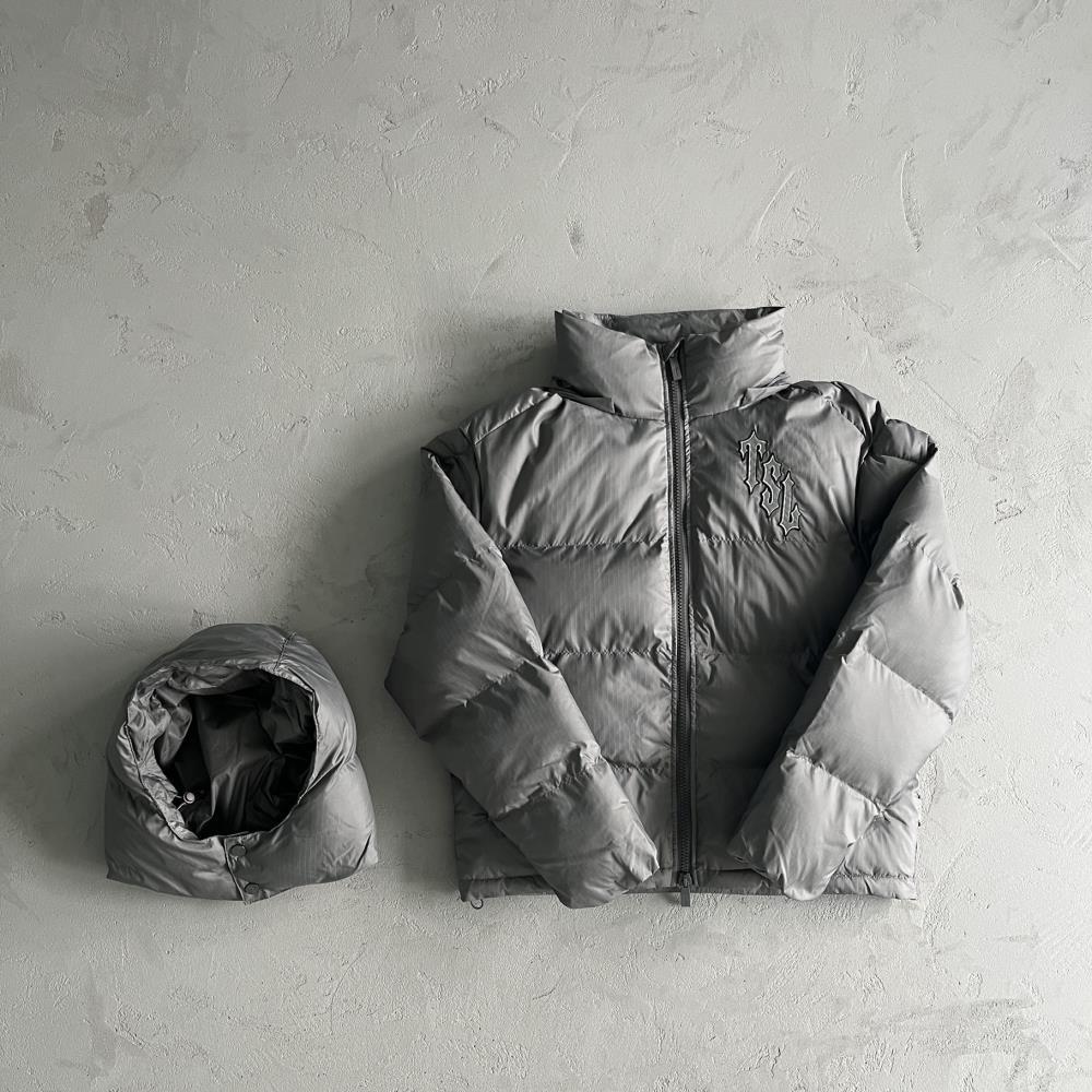 shooters detachable hooded puffer-grey