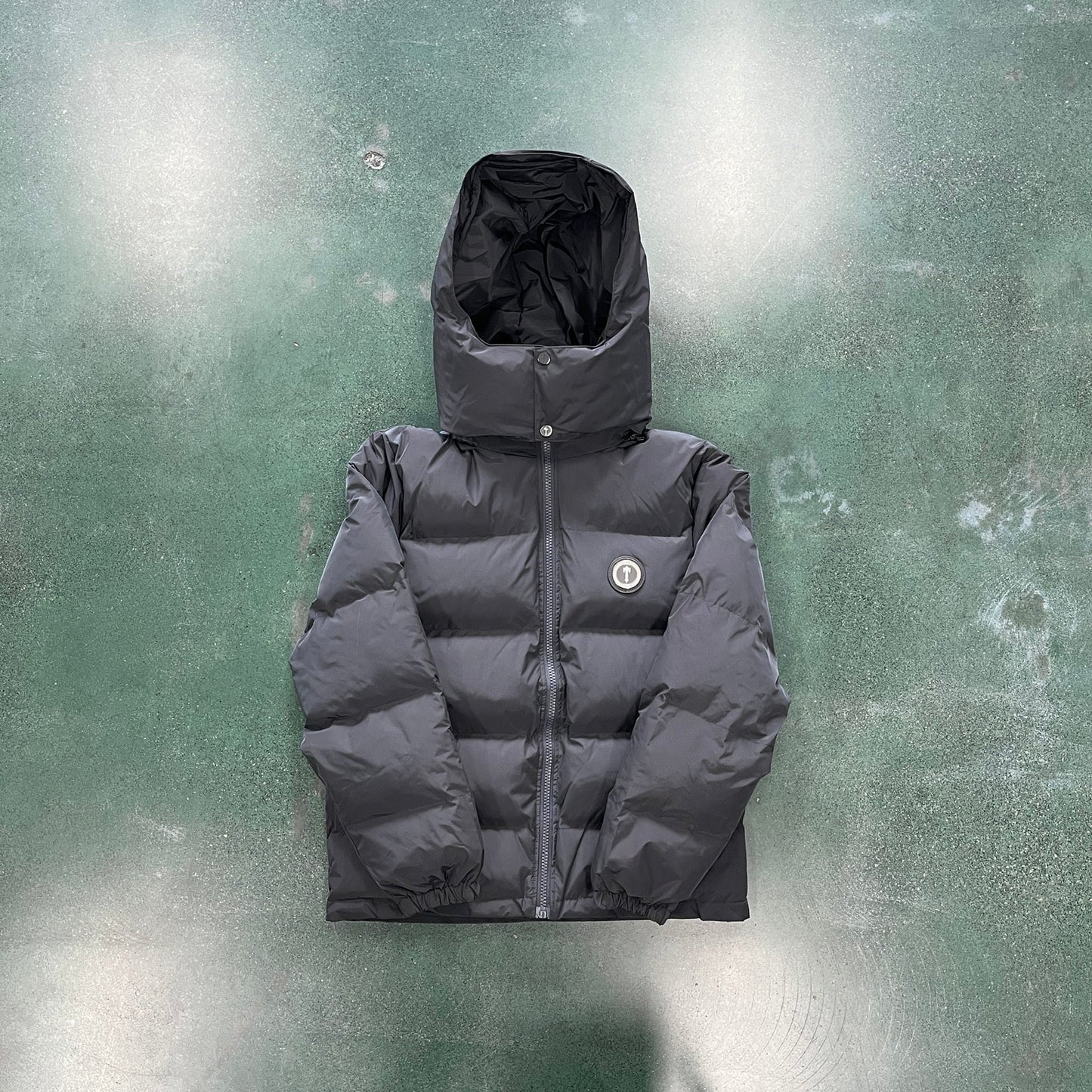 DETACHABLE HOODED PUFFER JACKET-stone