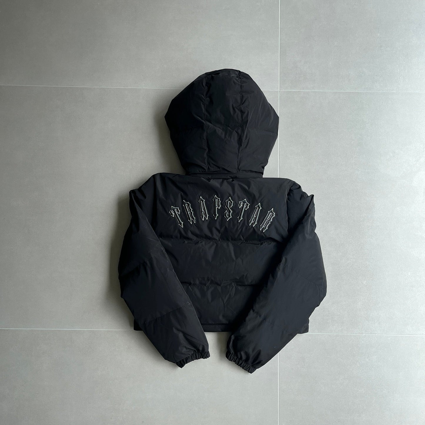 womens irongate detachable hooded puffer - black