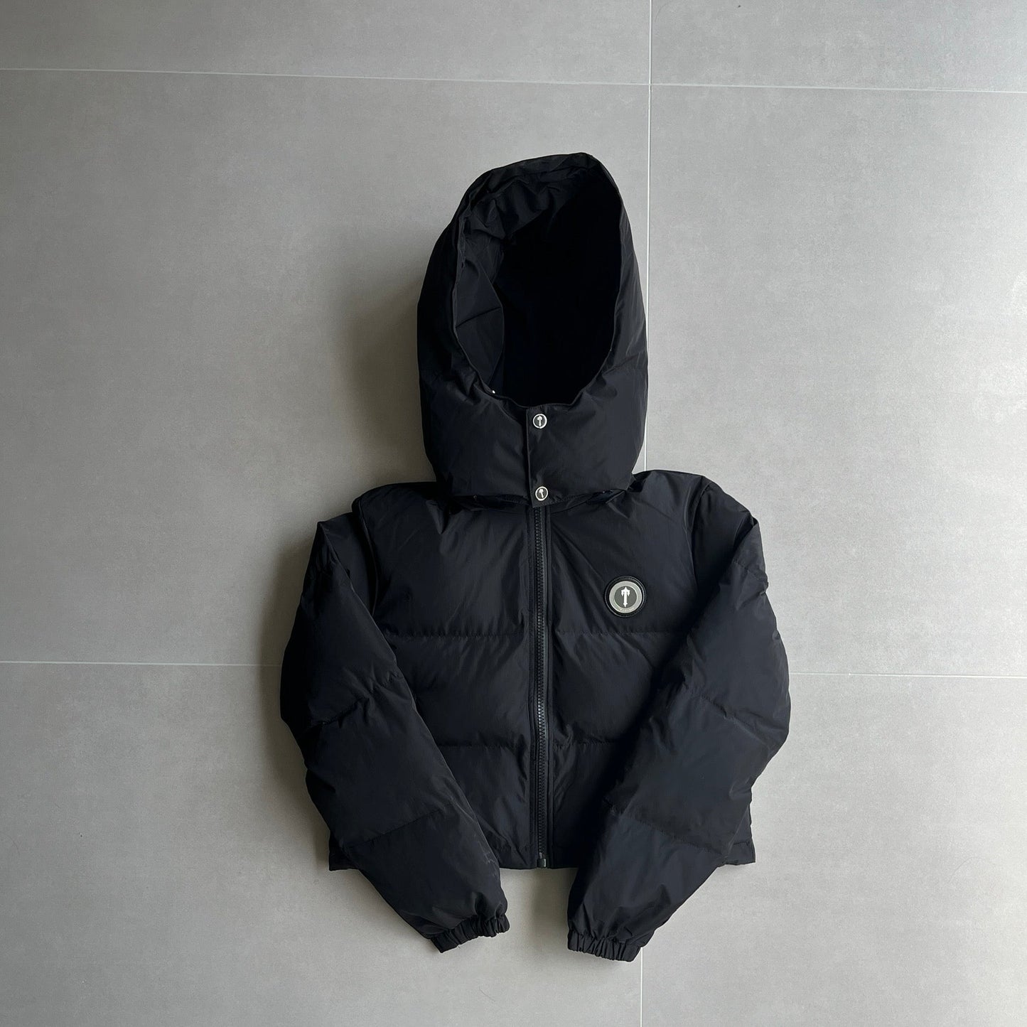 womens irongate detachable hooded puffer - black