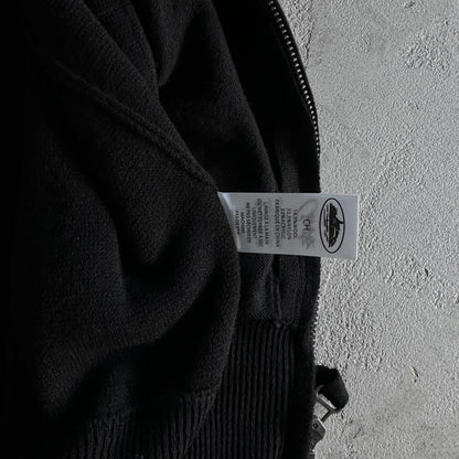 Knit zip up fleece- Black