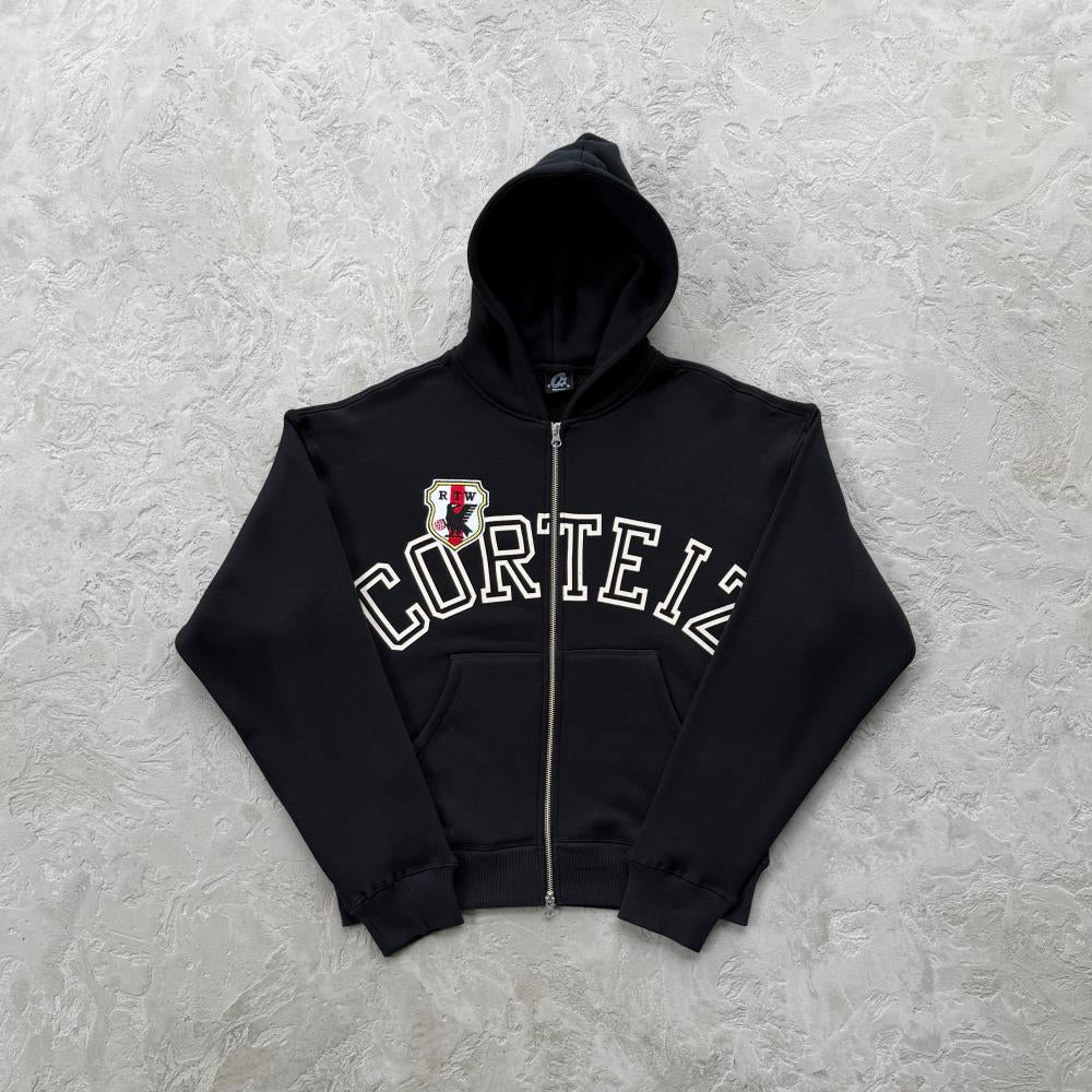 Corteiz tracksuit Arch Shield Zip set -Black