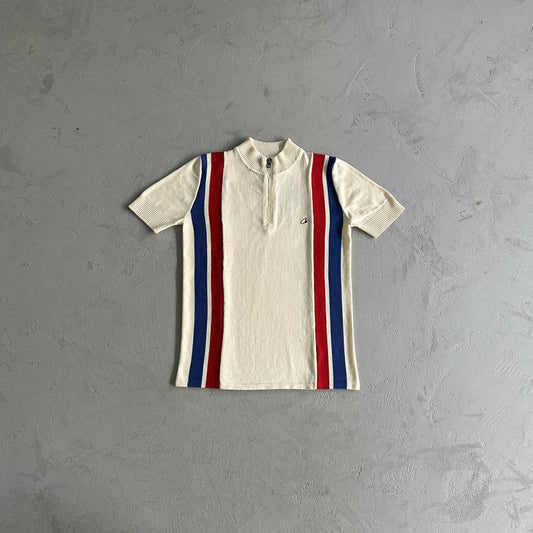 zip racer knit ss -cream