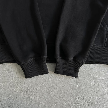 Satin C-star applique suit-black