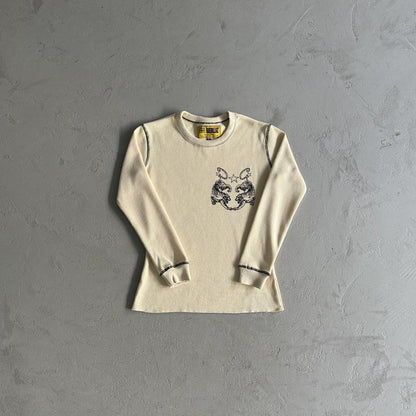 [Special Offer] Waffle Tiger Stars Long Sleeve-Beige
