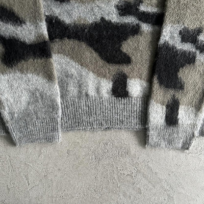 Mohair kmit sweater deep ocean camo grey