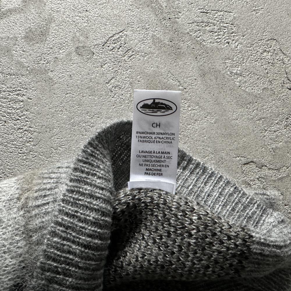 Mohair kmit sweater deep ocean camo grey