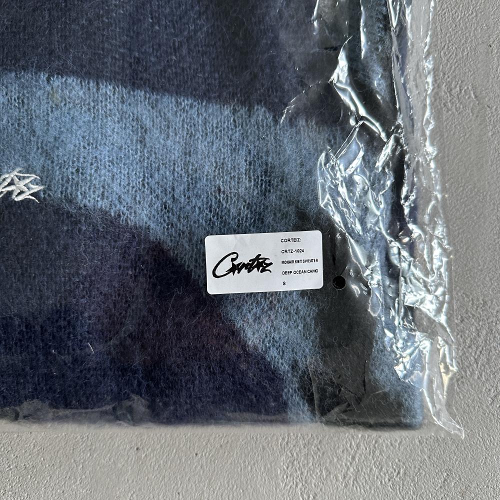 Mohair kmit sweater deep ocean camo
