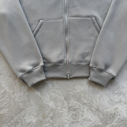 college arch open hem set-grey