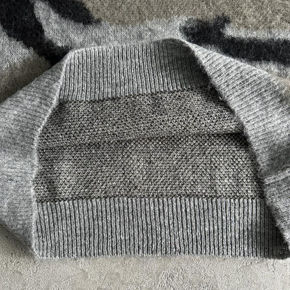 Mohair kmit sweater deep ocean camo grey
