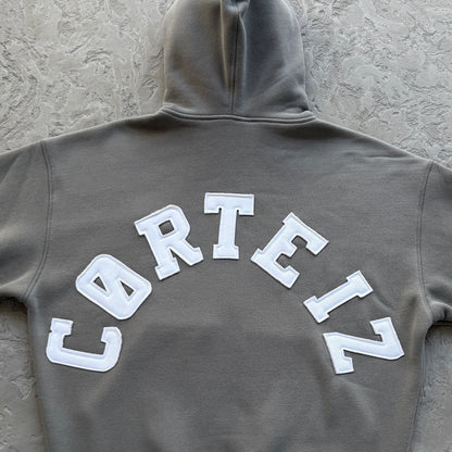 college arch open hem set-grey