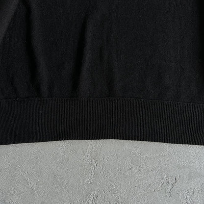 Knit zip up fleece- Black