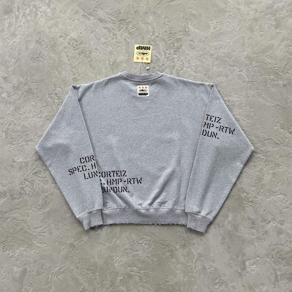 Hmp stencil crewneck set-grey