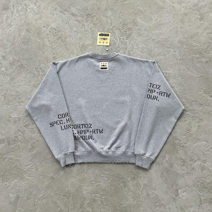 Hmp stencil crewneck set-grey