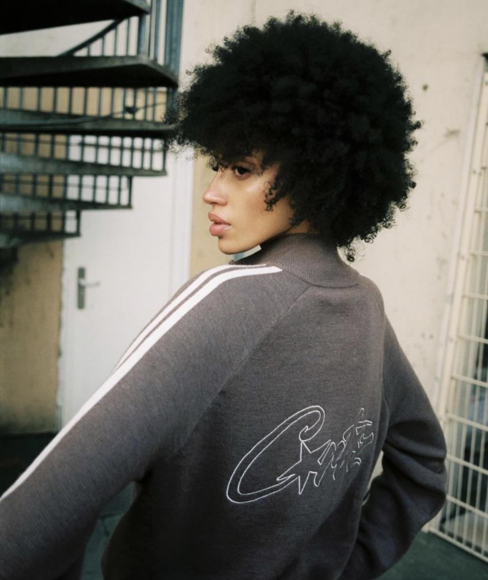 Knit zip up fleece-brown