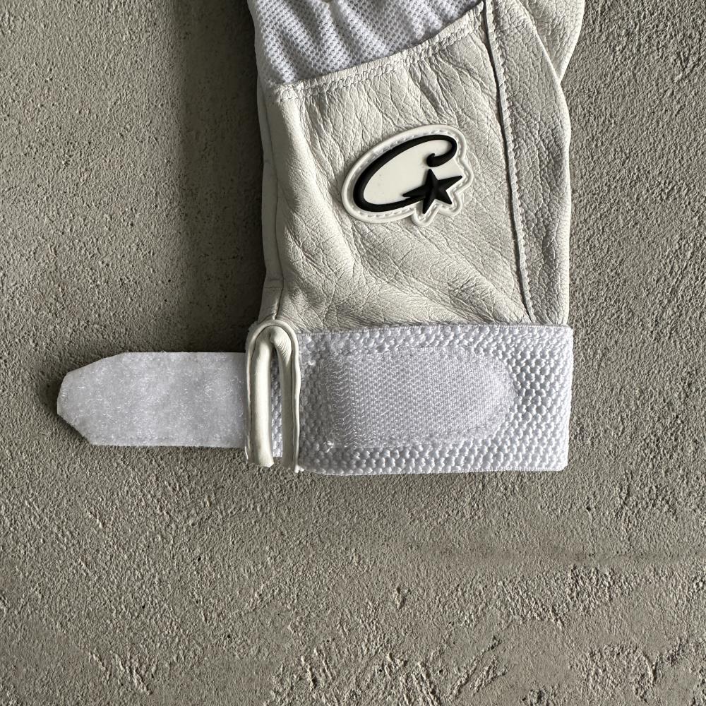 (Genuine cowhide) White leather gloves